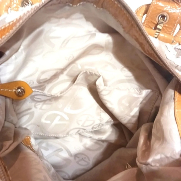 Francesco Biasia Yellow Leather and Fabric Patchwork Satchel Hobo Should… - Picture 8 of 11